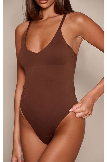 Coffee Seamless Strappy Bodysuit product thumbnail 3