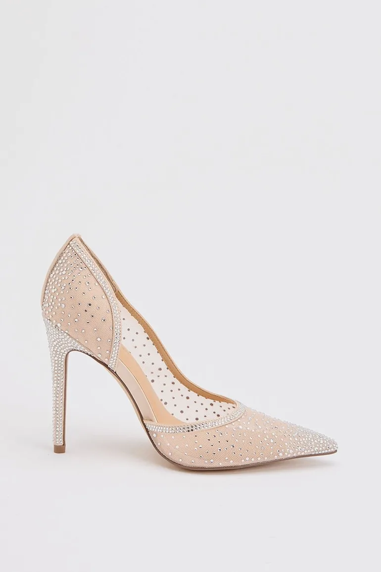 Crystal Embellished Stiletto Heeled Shoe