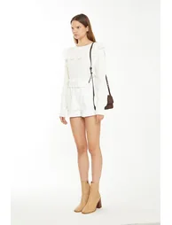 Off White Broderie Ruffle Jumper - 2