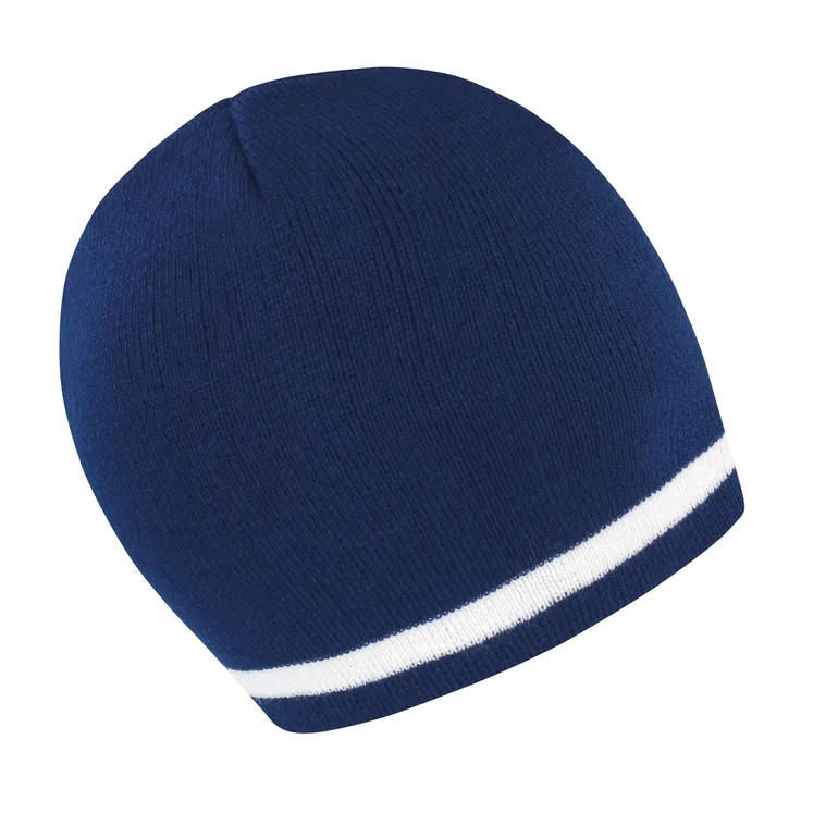 Result Unisex Winter Essentials National Beanie Hat - Navy /White