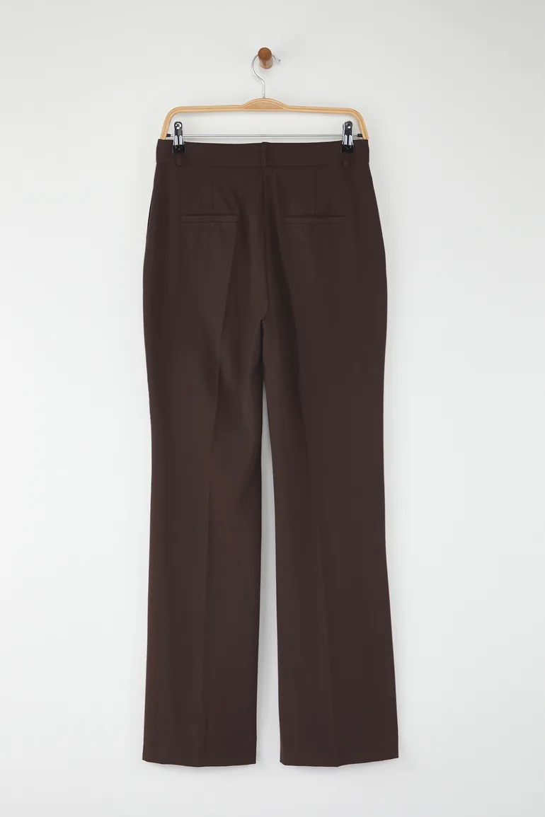Brown Limited Edition Flare Pattern Fabric Trousers - 6