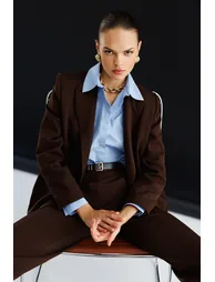 Mizalle Oversize Double Breasted Blazer Jacket - 2