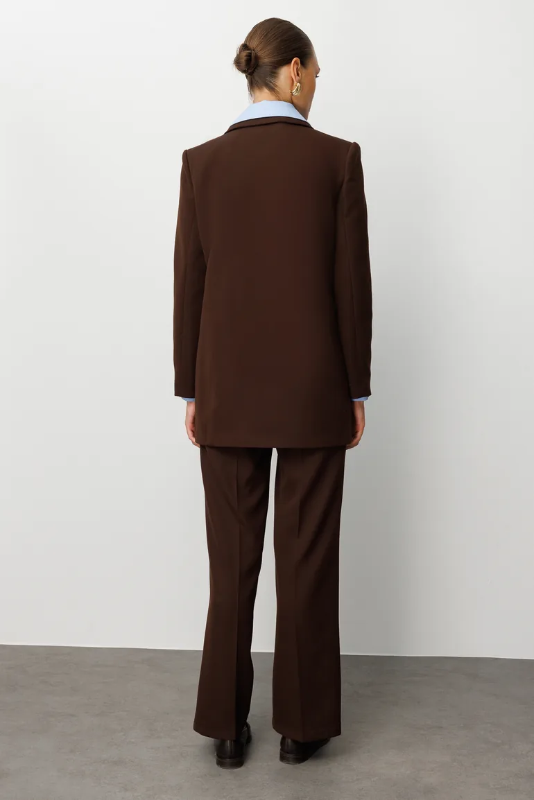 Mizalle Oversize Double Breasted Blazer Jacket - 3