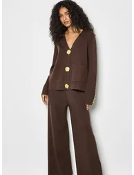 Soft Knit Wide Leg Trousers - 5