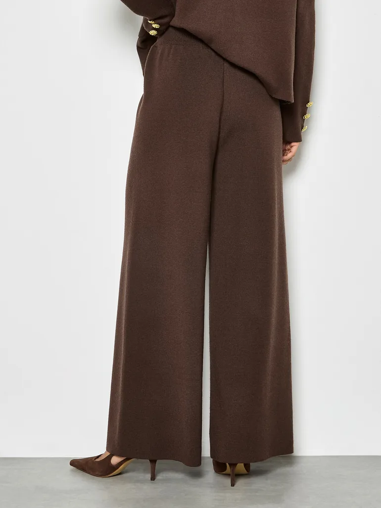 Soft Knit Wide Leg Trousers - 3