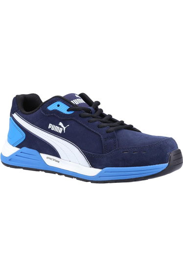 Puma Safety Mens Airtwist Low S3 Leather Safety Trainers - Blue