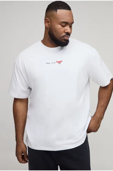 Plus Oversized Disney Cars License Printed T-Shirt - white