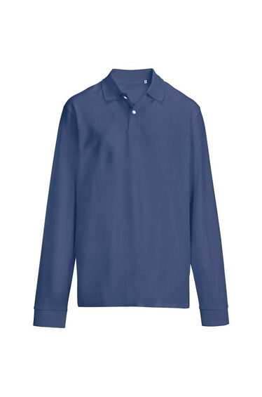 SOLS Pique Long-Sleeved Polo Shirt - Denim
