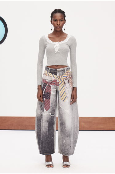 Ganymede Bleached Print Baggy Jeans