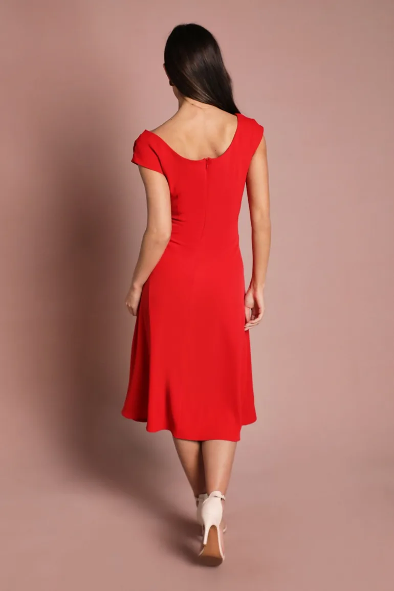 فستان كوست فاشن أحمر ميداكسي على شكل حرف A - 2