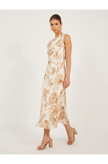 Printed Sleeveless A-Line Dress
