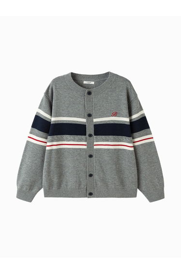 Boys' Striped Knitted Cardigan