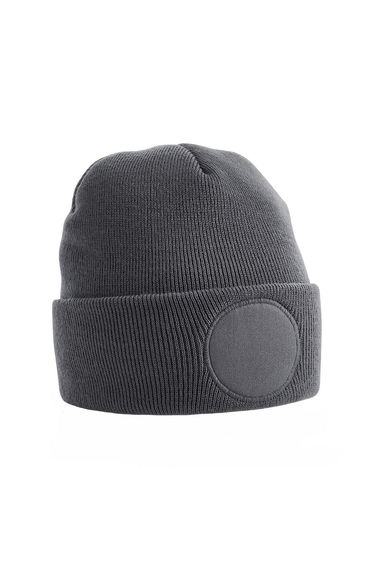 Beechfield Unisex Circular Patch Cuffed Beanie - Graphite Grey