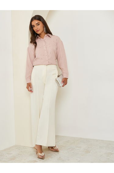 Women Embellished Longline Shirt