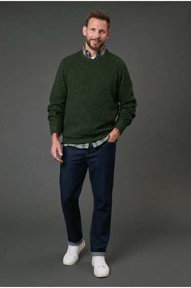 Twisted Yarn Crew Neck Knitted Jumper
