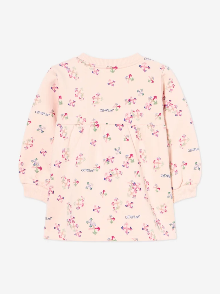 Off-White Baby Girls AOP Arrow Dress in Pink - 1