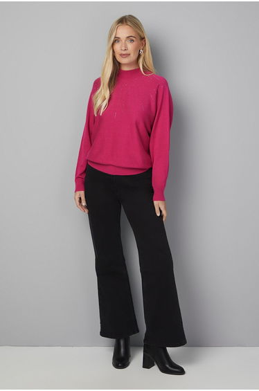 Petite Embellished Batwing Jumper