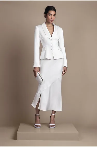 Bridal Satin Detail Fitted Skirt