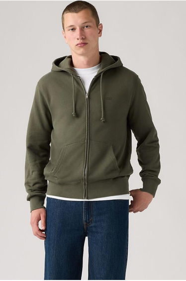 Crew Neck Zip-Up Hoodie