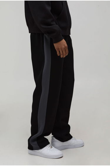 Straight Fit Panelled Jogger - black