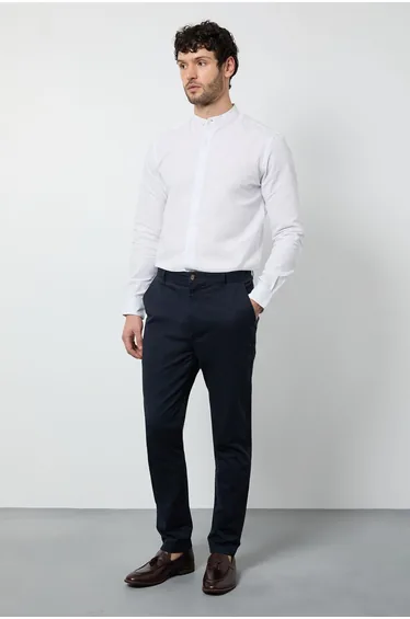 قميص أكسفورد بأكمام طويلة - أبيض