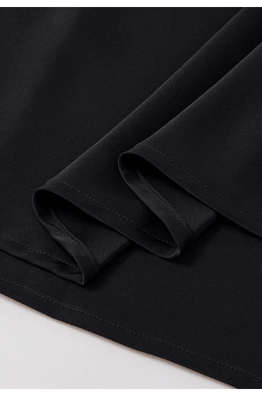 Satin Elegance Front Flap Maxi Skirt in Black product thumbnail 4