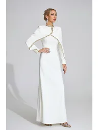 فستان ماكسي بسلسلة - أبيض - 4