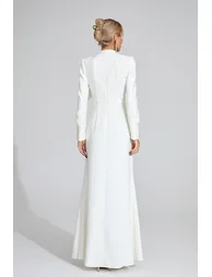 فستان ماكسي بسلسلة - أبيض - 6