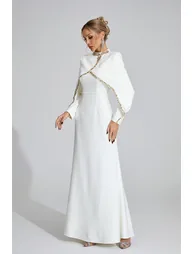 فستان ماكسي بسلسلة - أبيض - 5