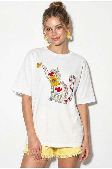 LUCCI Oversized Printed Cotton T-Shirt