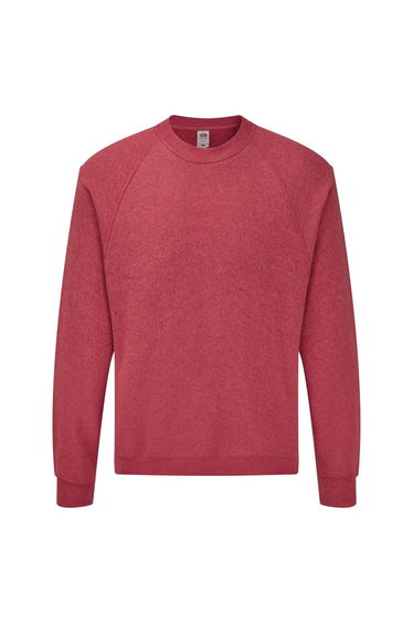 Fruit Of The Loom Mens Raglan Sleeve Belcoro® Sweatshirt - Heather Red