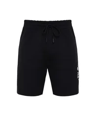 Men's Black Regular/Normal Fit Fluffy Text Printed Shorts - 7