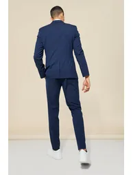 Slim Single Breasted Suit Jacket - navy - 1
