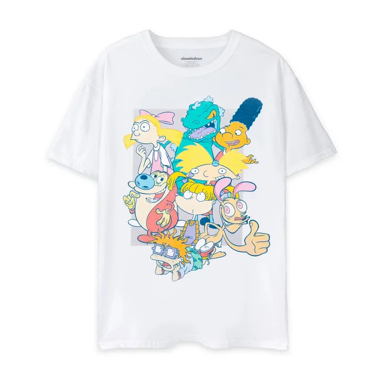 Nickelodeon Mens Classic 90´s Short-Sleeved T-Shirt - White