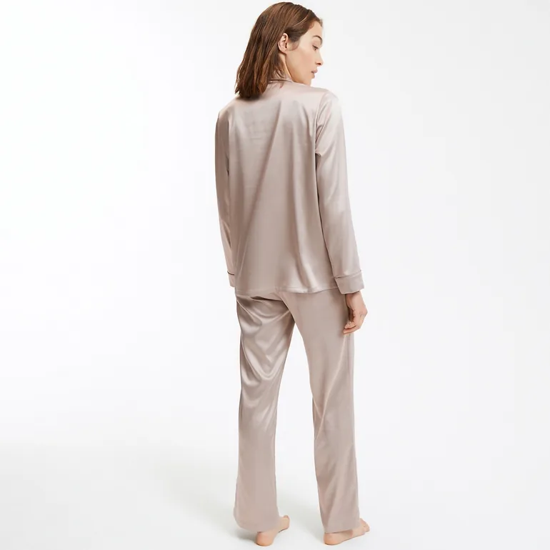 Satin Long Sleeve Pyjamas - 1