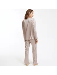 Satin Long Sleeve Pyjamas - 1