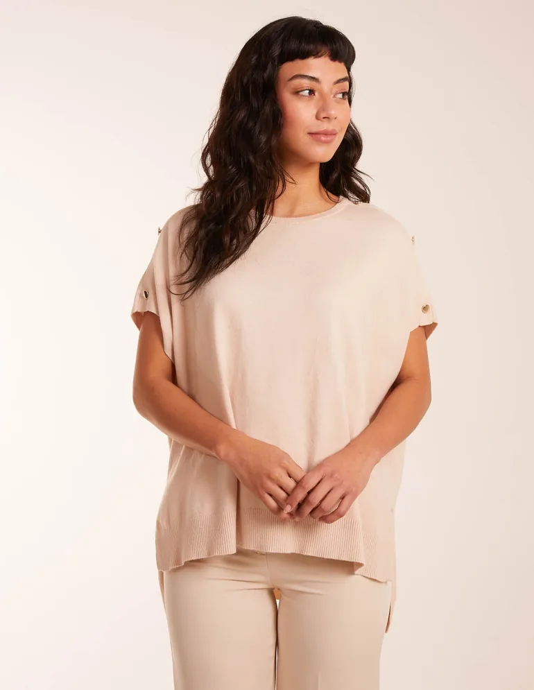 Oversized Button Shoulder Top - 3