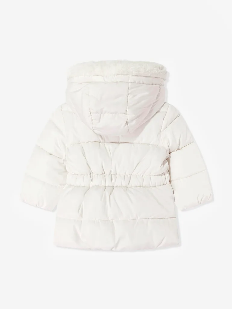 Guess Baby Girls Hooded Puffer Jacket in Ivory - 1