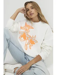 Cream Floral Sweatshirt - 3
