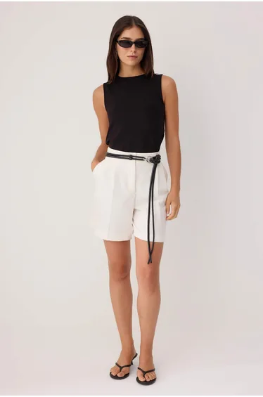 Black Plain Regular Crew Neck Sleeveless Cotton Stretch Knitted Undershirt