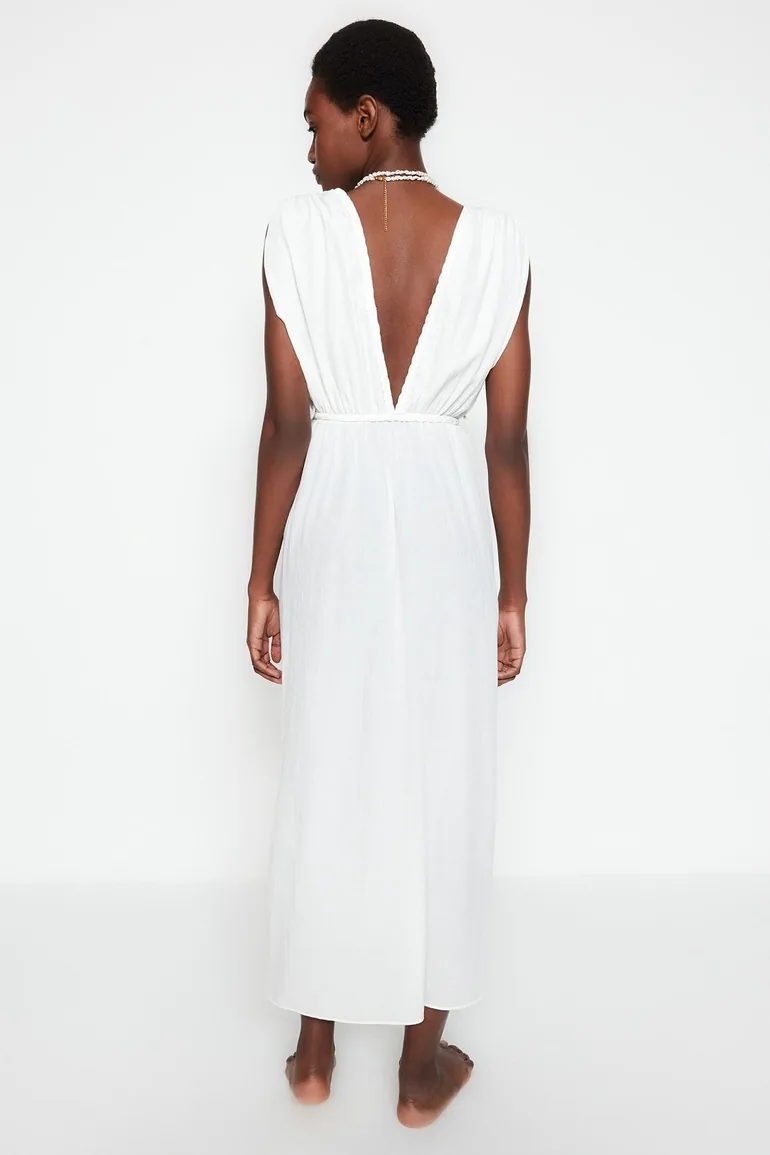 Dress - White - Shift - 4