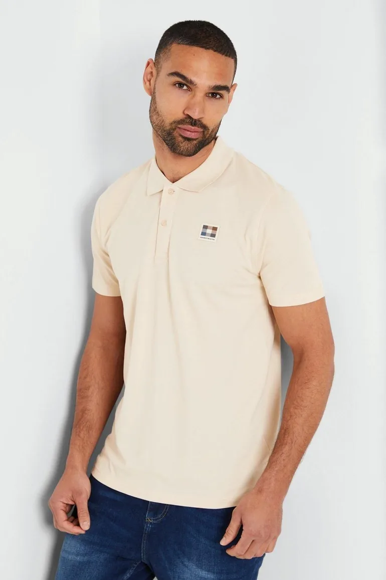 Active Check Patch Polo Beige - beige - 3
