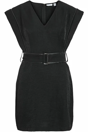 Belted Mini Dress with Short Sleeve