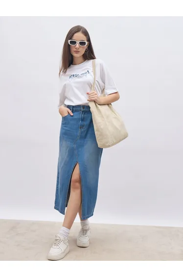 Women White Slogan Print Short Sleeve Oversized T-Shirt
