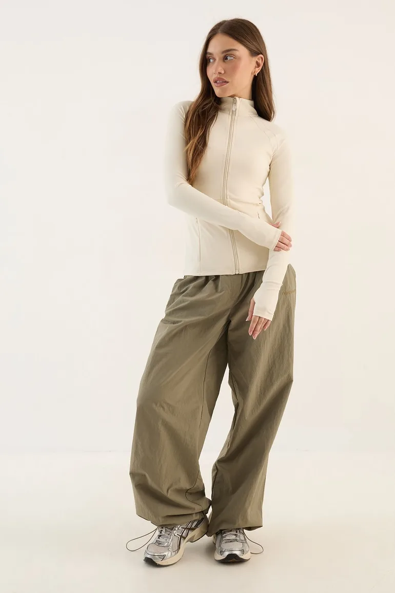 DSGN Studio Sculpt Zip Through Sports Jacket - cream