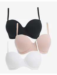 3 Pack Cotton Multiway Bras - 4