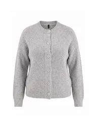 Wardrobe Essentials Gray Soft Textured Basic Knitwear Cardigan - 4