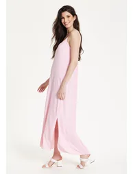 Pink Cross-Back Maxi Dress - 4