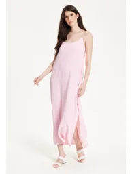 Pink Cross-Back Maxi Dress - 2