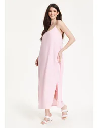 Pink Cross-Back Maxi Dress - 3